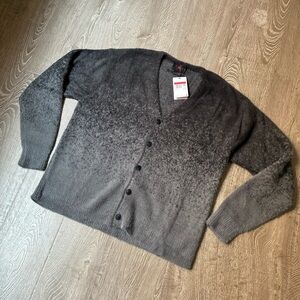 Air Jordan Heavyweight Fuzzy Cardigan Sweater Grey Large NWT